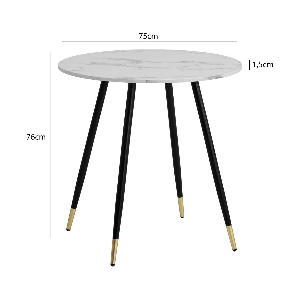 Esstisch weiß Marmor Optik H/D: ca. 76x75 cm