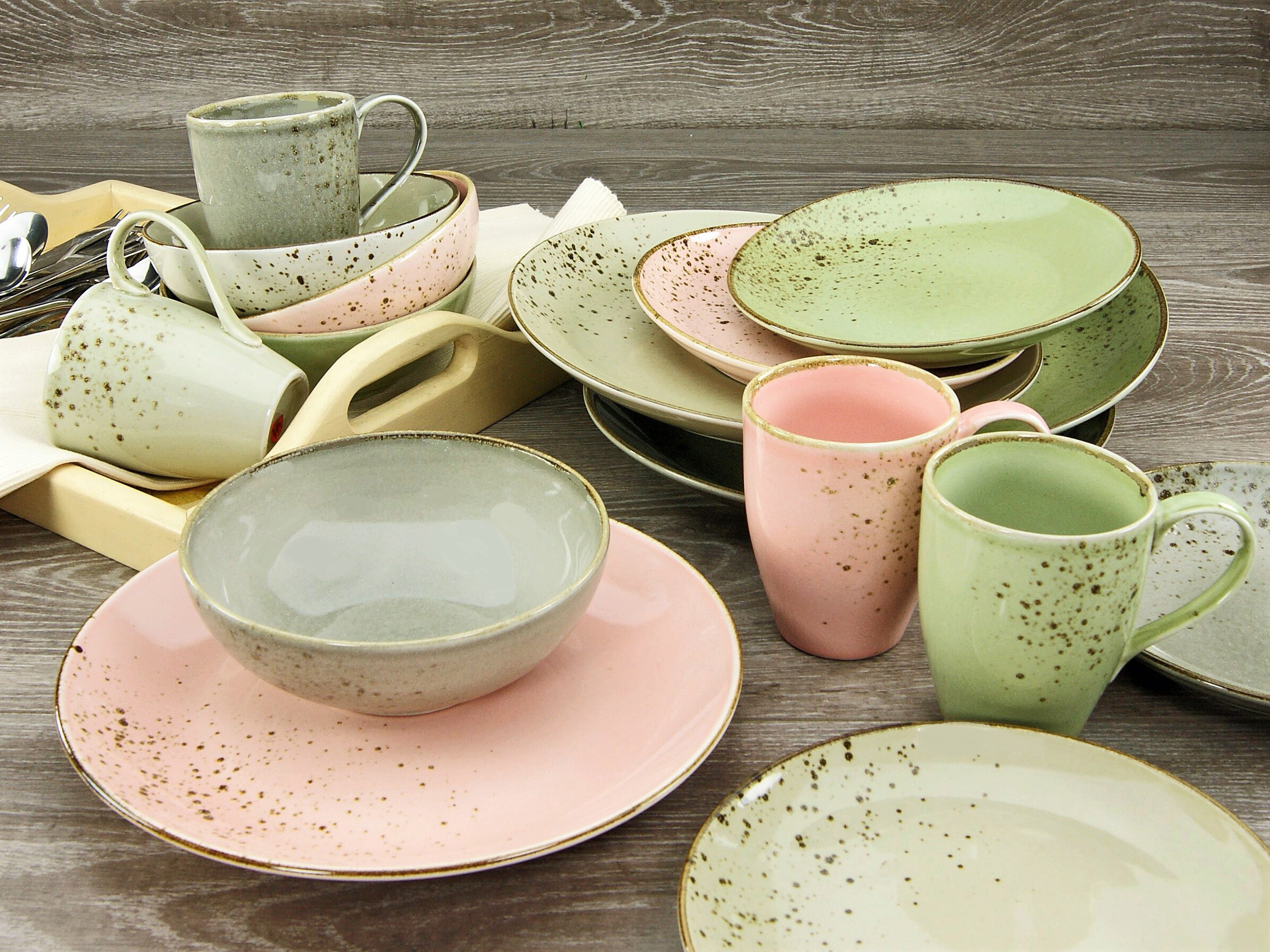 CreaTable Kombiservice Nature Collection VINTAGE GARDEN multicolor Steinzeug 16 tlg. CreaTable Kombiservice Nature Collection VINTAGE GARDEN multicolor Steinzeug 16 tlg.