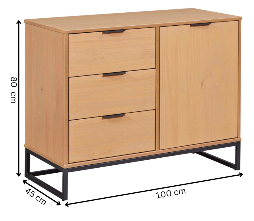 Kommode Vivo 1T3S Oak lackiert B/H/L: ca. 45,3x80x100,9 cm Kommode Vivo 1T3S Oak lackiert B/H/L: ca. 45,3x80x100,9 cm