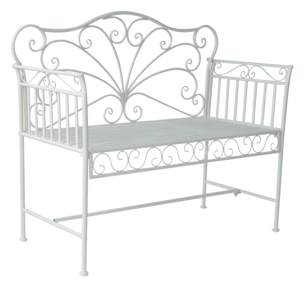 Outsunny Gartenbank weiß Metall B/H/T: ca. 114x94x50 cm