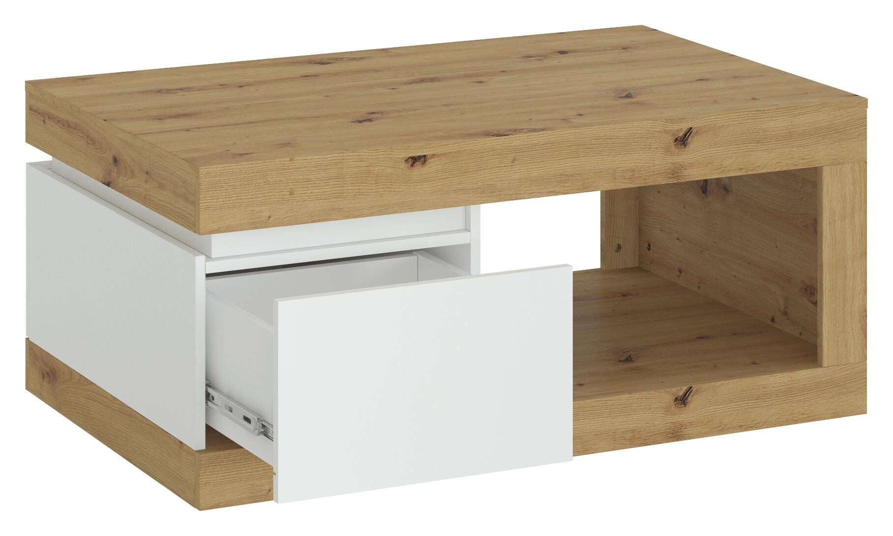 Couchtisch Luci Eiche Artisan Alpinweiß B/H/T: ca. 110x50x70 cm