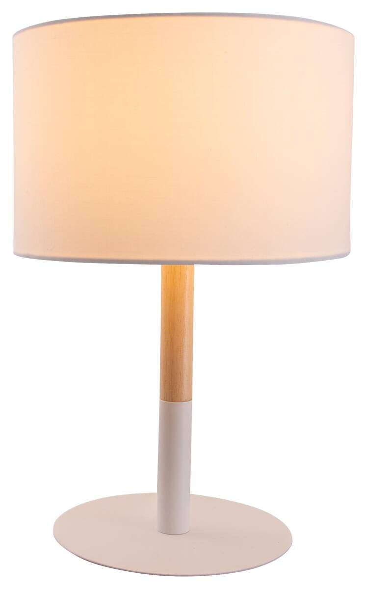 Näve Leuchten Tischleuchte 3184323 weiß Textil Kunststoff Metall B/H/T: ca. 24x37x24 cm E14 1 Brennstellen