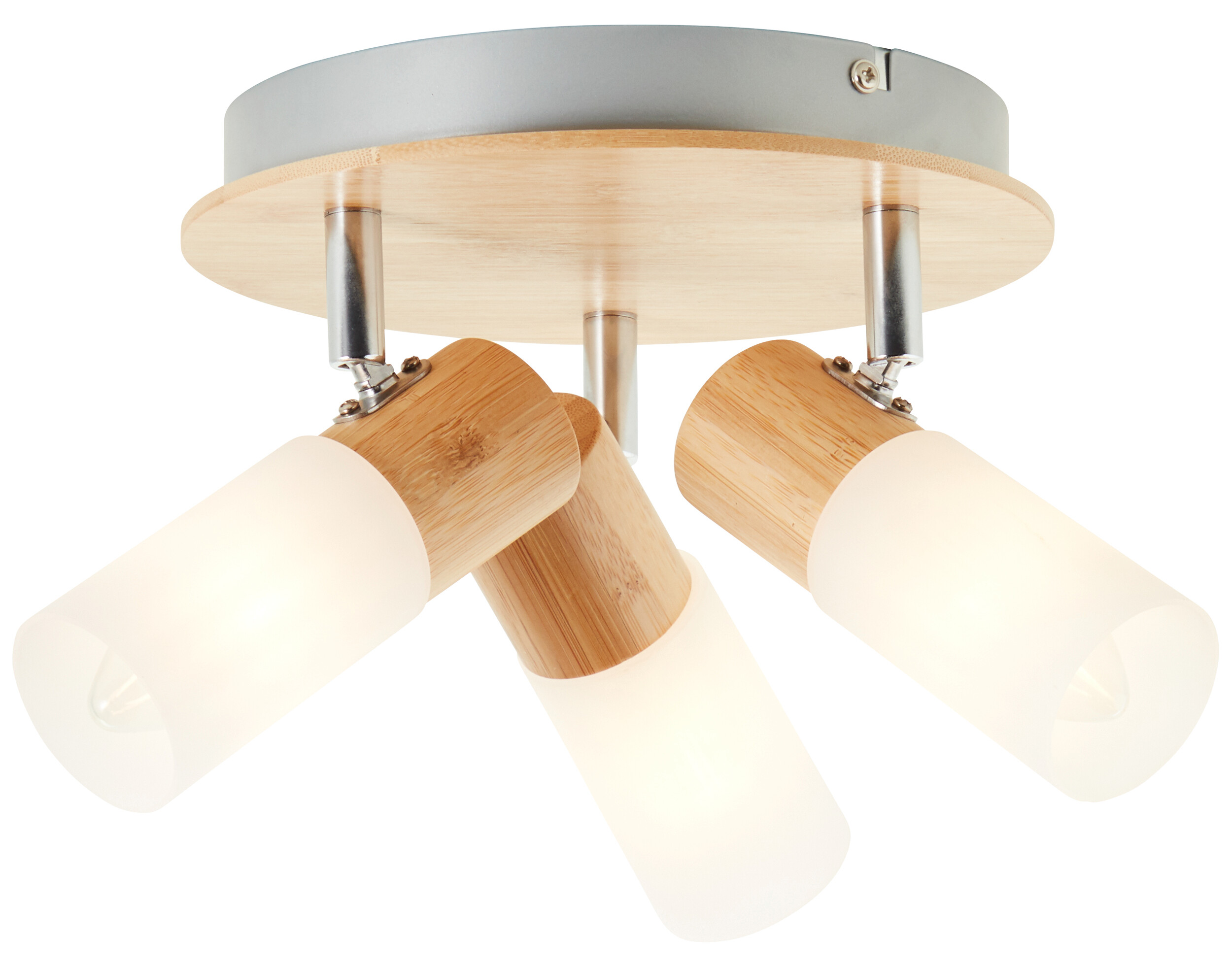 Brilliant Spot Babsan 51434/50 natur weiß Holz Metall B/H/T/D: ca. 20x11,5x18x20 cm 3 Brennstellen