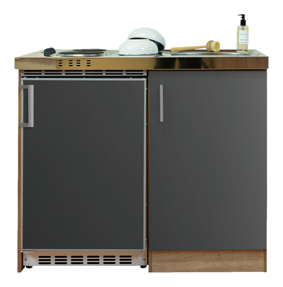 Respekta Miniküche 100 grau matt B/H/T: ca. 100x87x60 cm