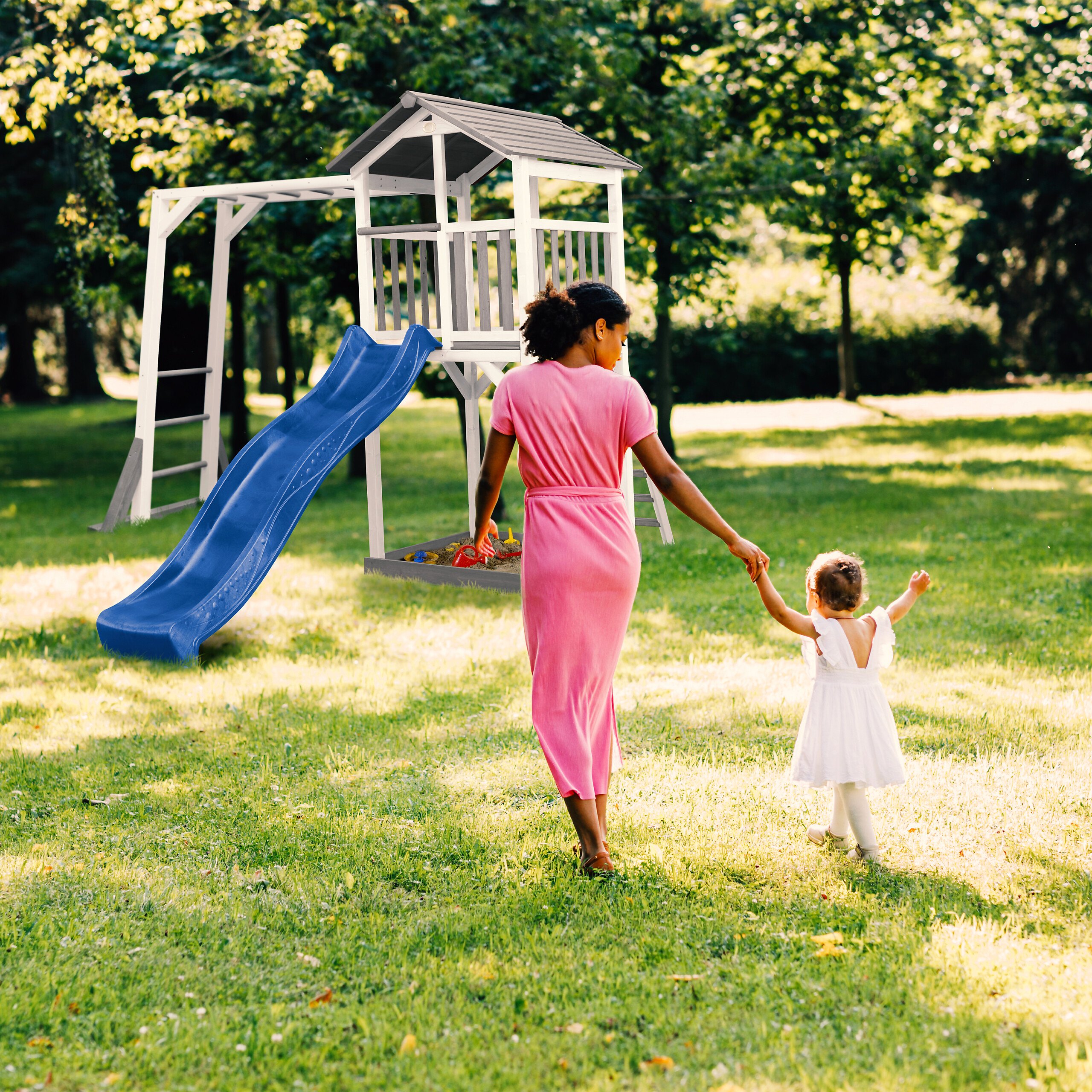 AXI Spielturm Beach Tower grau B/H/L: ca. 270x242x349 cm