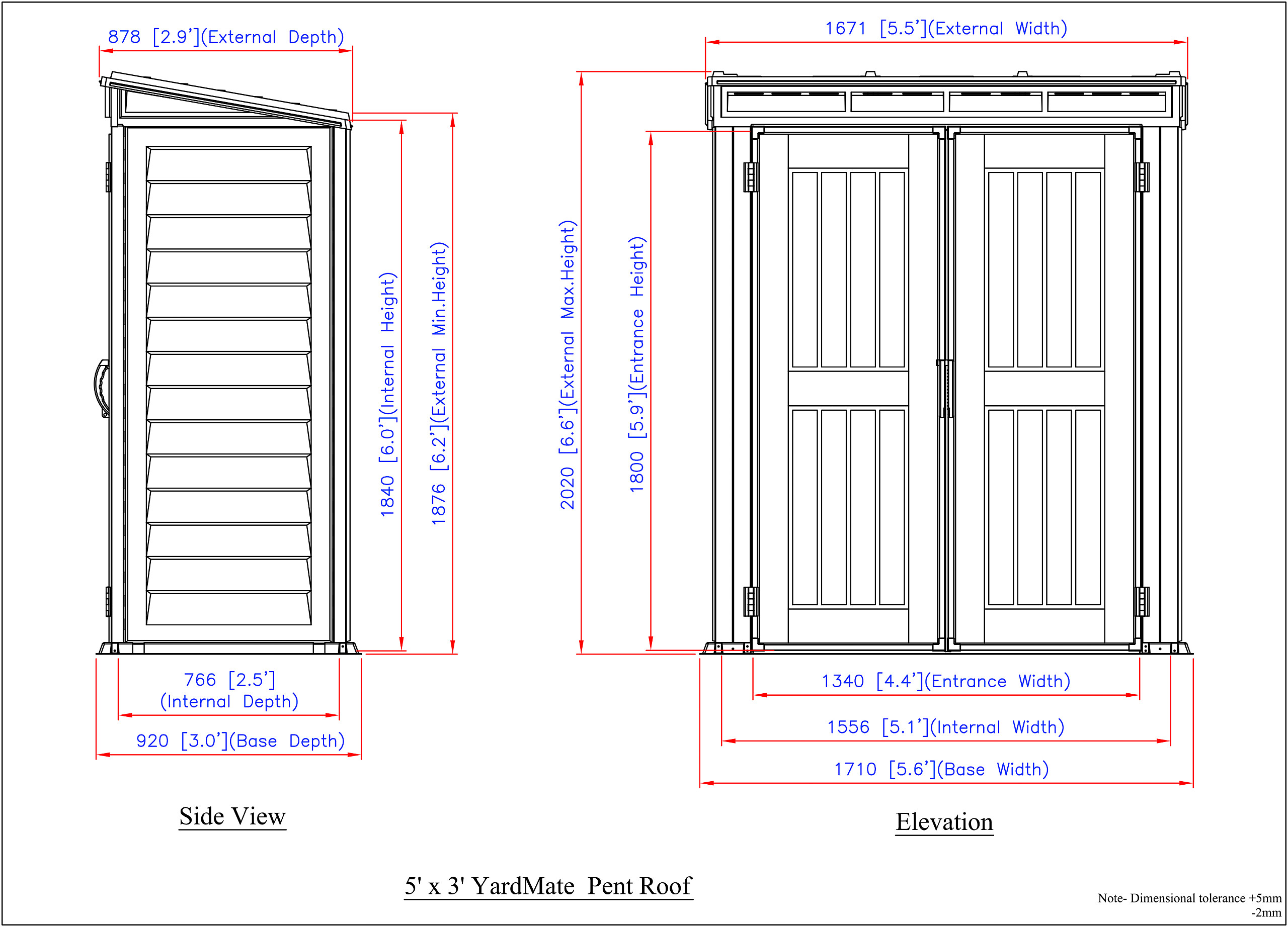 VCM Gerätehaus grau B/H/L: ca. 171x202x92 cm