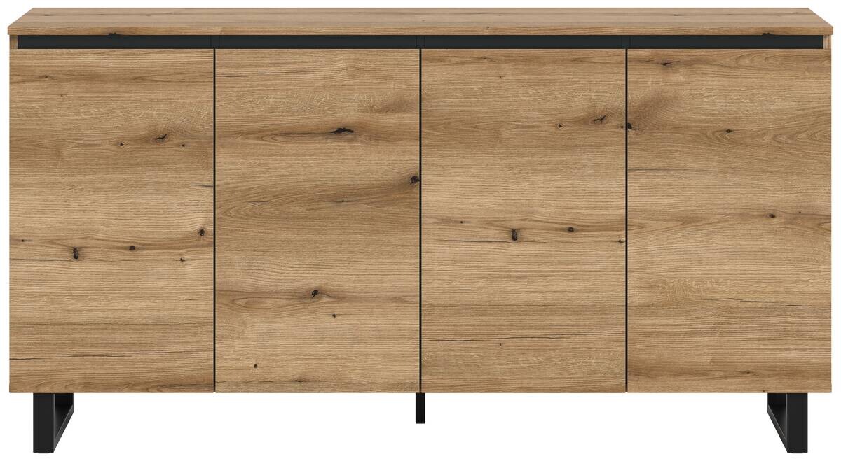 Sideboard Tomasa Evoke Oak Nachbildung schwarz B/H/T: ca. 160x84x36 cm