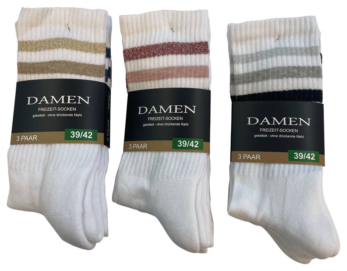 Damen-Socken sortiert 3 Packstücke Größe 35-38