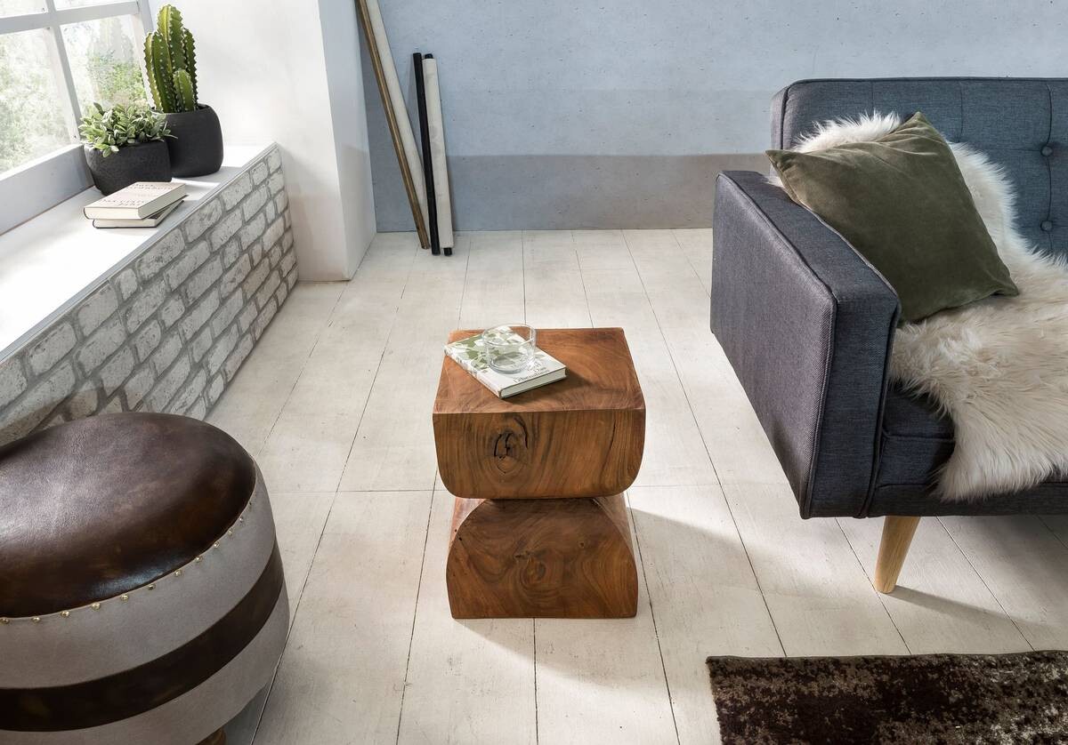 Beistelltisch natur Echtholz B/H/T: ca. 30x45x30 cm