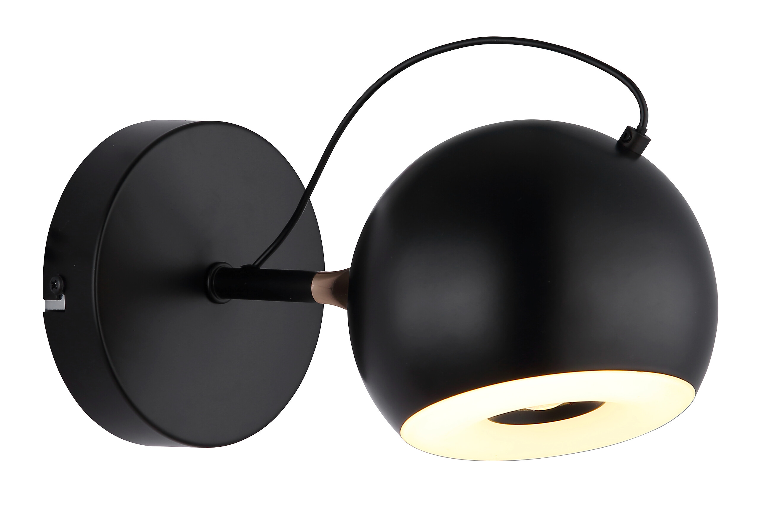 GLOBO Wandleuchte mattschwarz gold Metall D: ca. 12 cm 1 Brennstellen