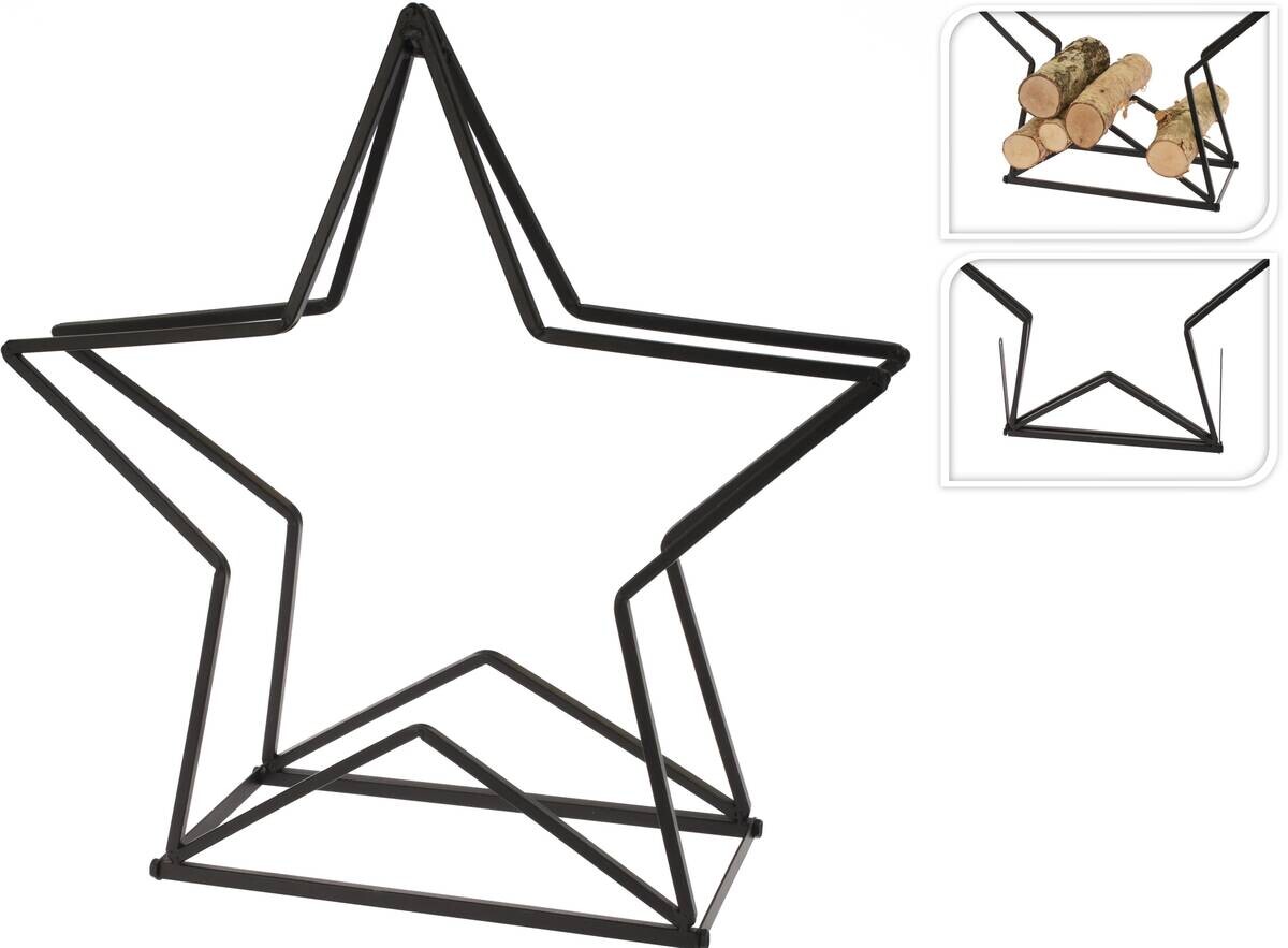 Kaminholzständer schwarz B/H/L: ca. 64x62,5x4 cm