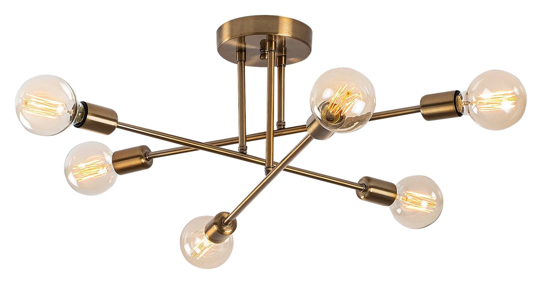 Opviq Deckenleuchte Flower bronze Metall B/H/T/L/D: ca. 64x30x64x64x64 cm E27 6 Brennstellen