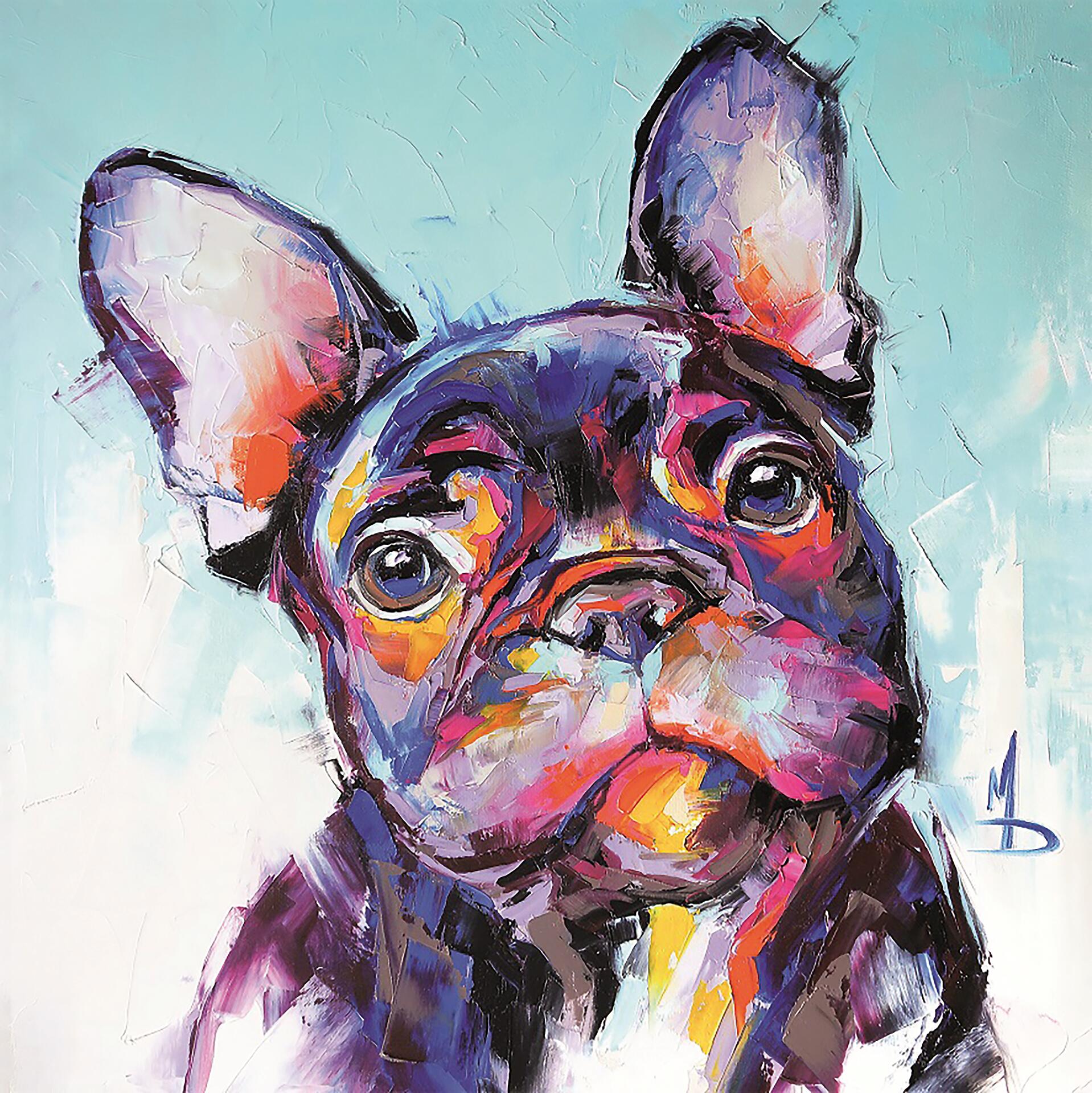 Keilrahmenbild Hund B/H: ca. 35x35 cm