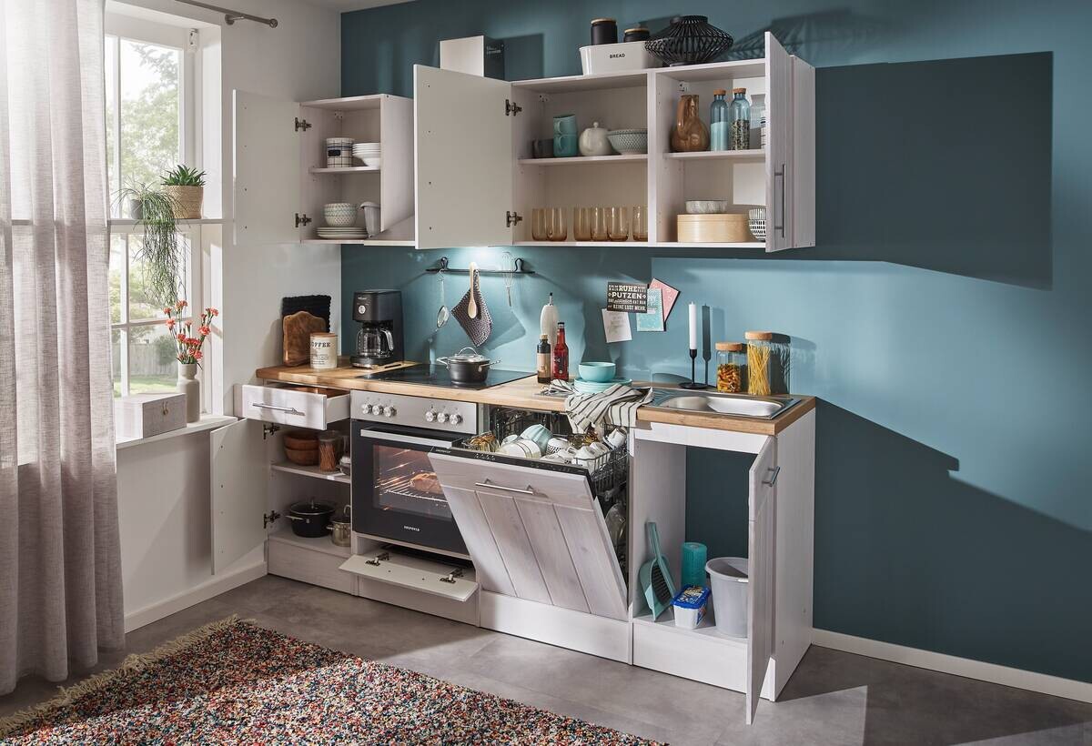 Respekta Küchenblock Premium weiß matt B/H/T: ca. 220x211x60 cm