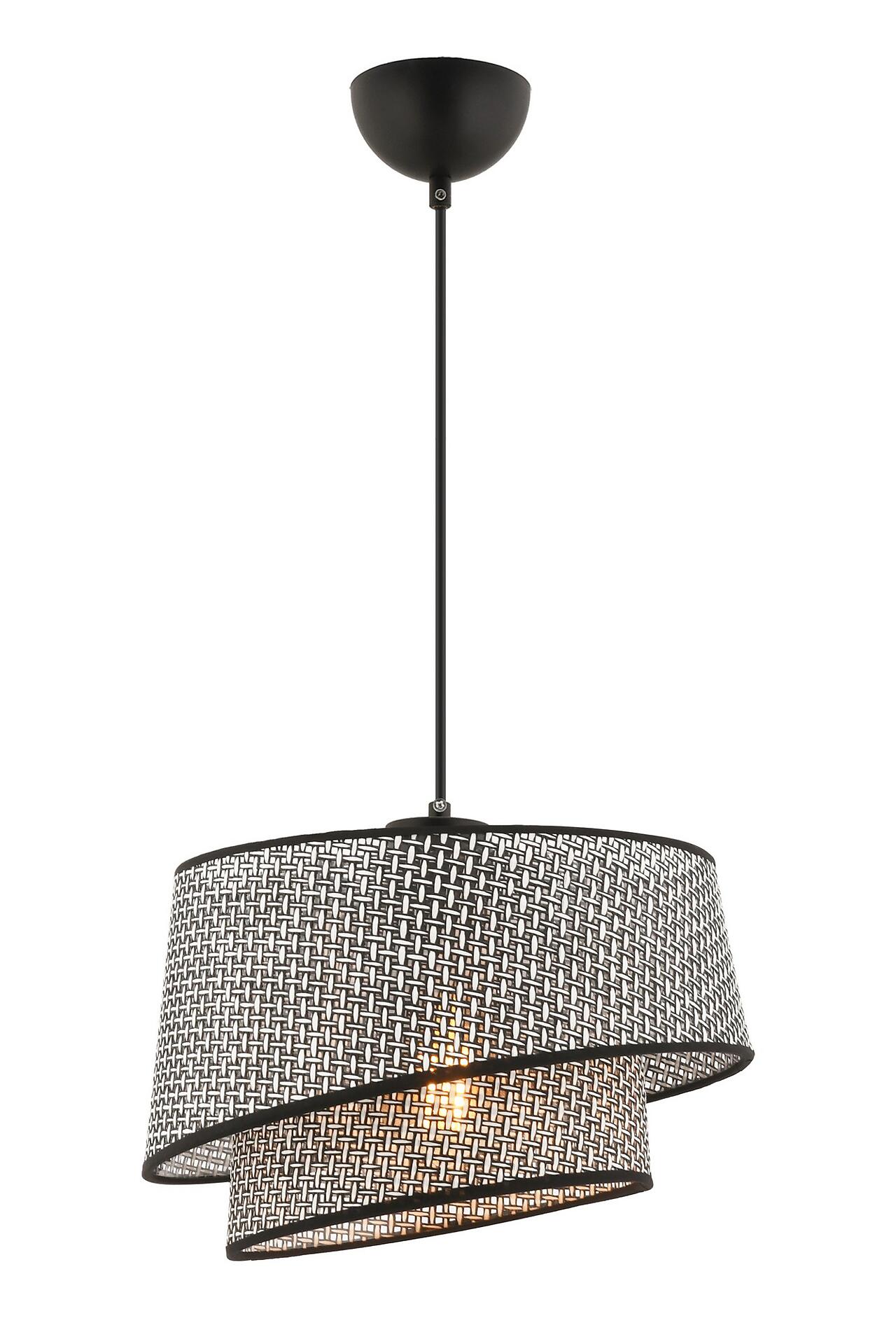 Opviq Pendelleuchte Barette grau Stoff Metall B/H/L: ca. 32x65x32 cm E27 1 Brennstellen