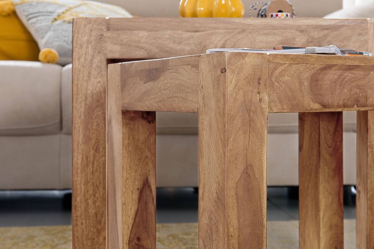 Beistelltisch 3er-Set natur Akazie