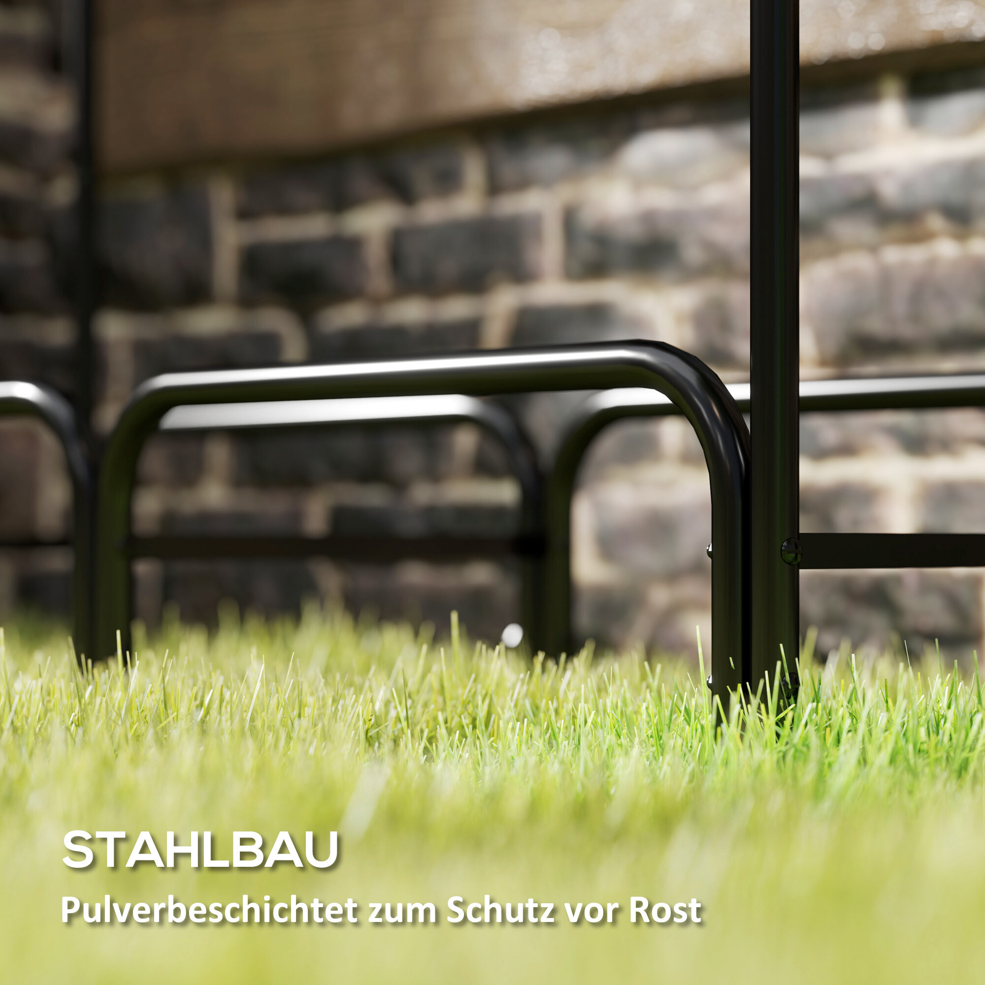 Outsunny Kaminholzregal schwarz B/H/L: ca. 36x99x120 cm