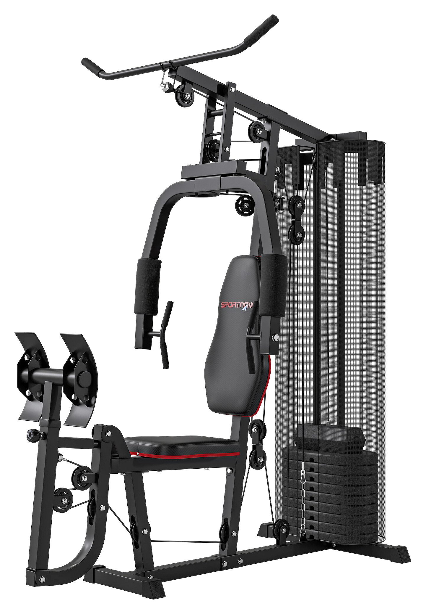 SPORTNOW Kraftstation schwarz Kunstleder B/H/L: ca. 108x200x160 cm