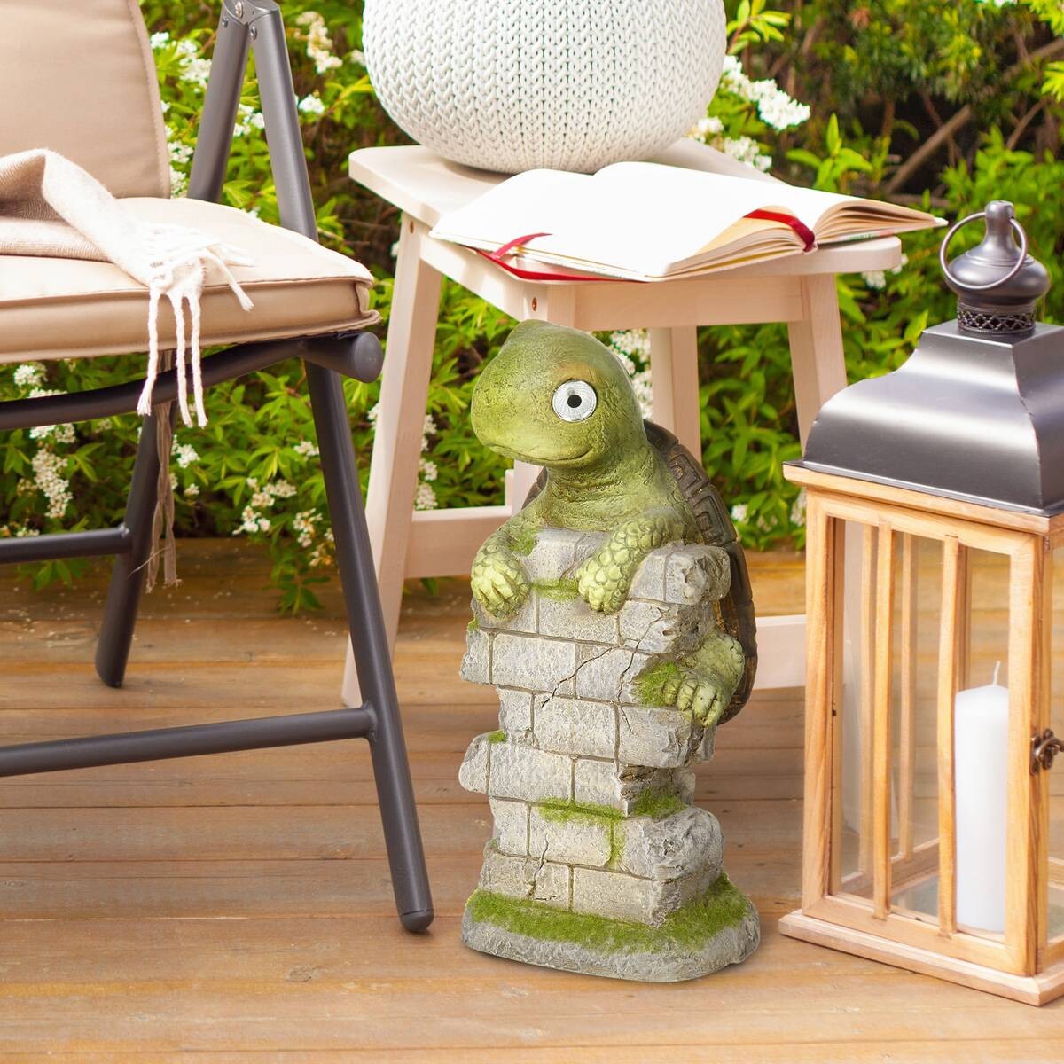 Outsunny Gartenstatue mit LED-Beleuchtung