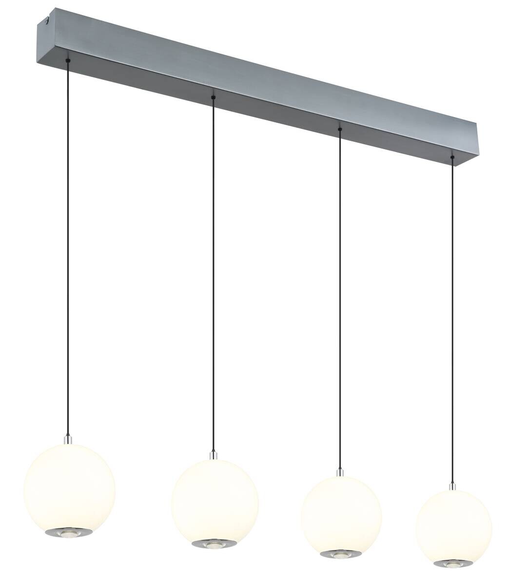 GLOBO Pendelleuchte grau Opal Metall Glas B/H/T/L: ca. 15x150x99x99 cm 1.0 Brennstellen