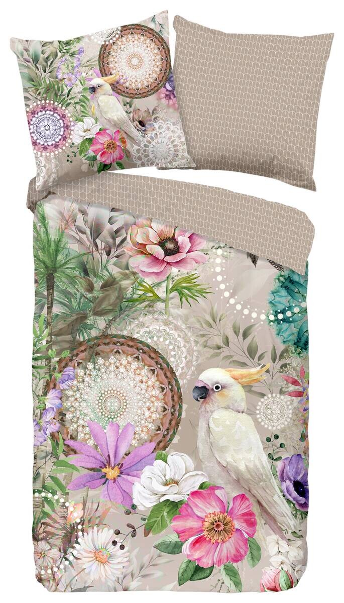 Baumwoll Bettwäsche Indah Satin sand Baumwolle B/L: ca. 155x220 cm