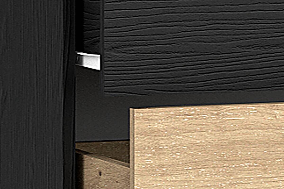 Kommode RIMINI schwarz Eiche Nachbildung B/H/T: ca. 80x80x40 cm