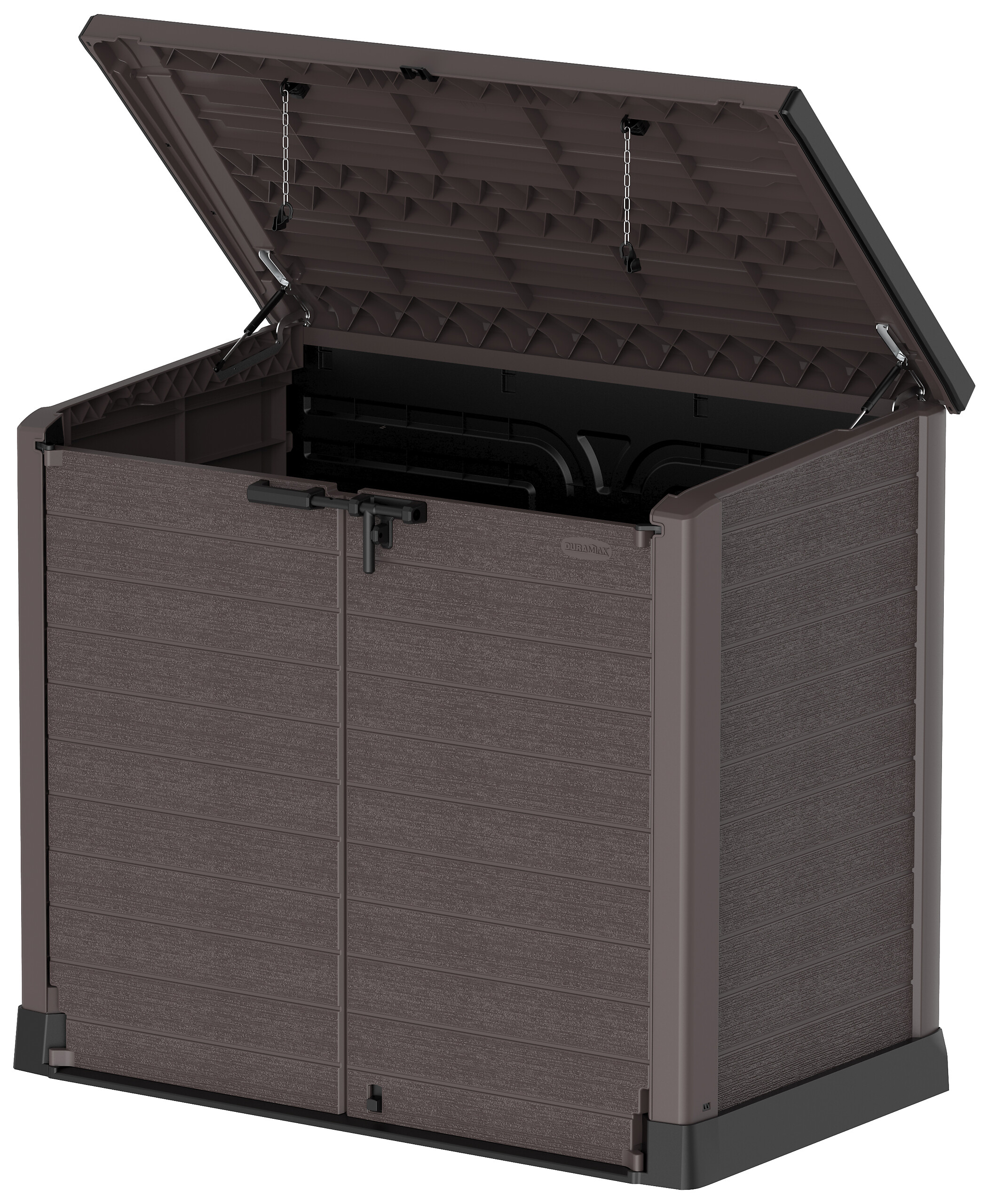 VCM Mülltonnenbox 2er StoreAway braun Kunststoff B/H/L: ca. 145x125x83 cm