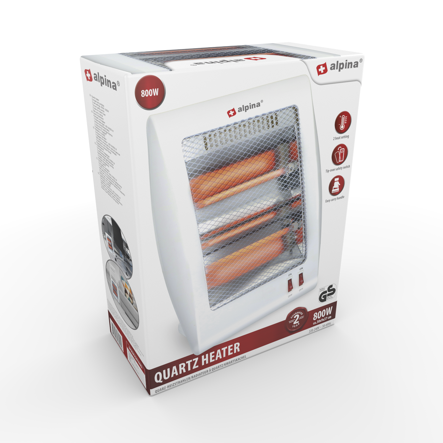 alpina Elektroheizgerät 871125218241 LQ002 weiß B/H/T: ca. 28x48x13 cm ca. 800 W