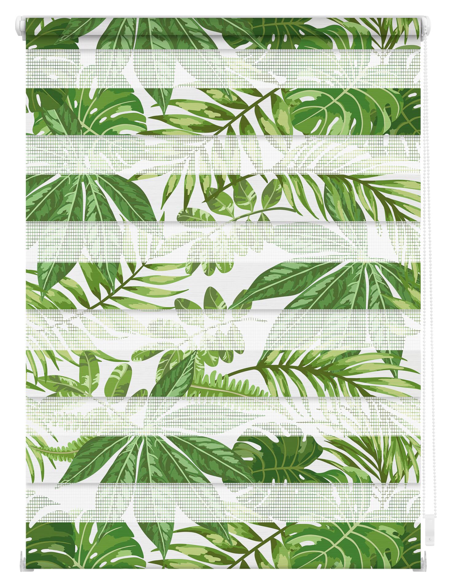 LICHTBLICK Doppelrollo Duo Blätter grün B/L: ca. 45x150 cm