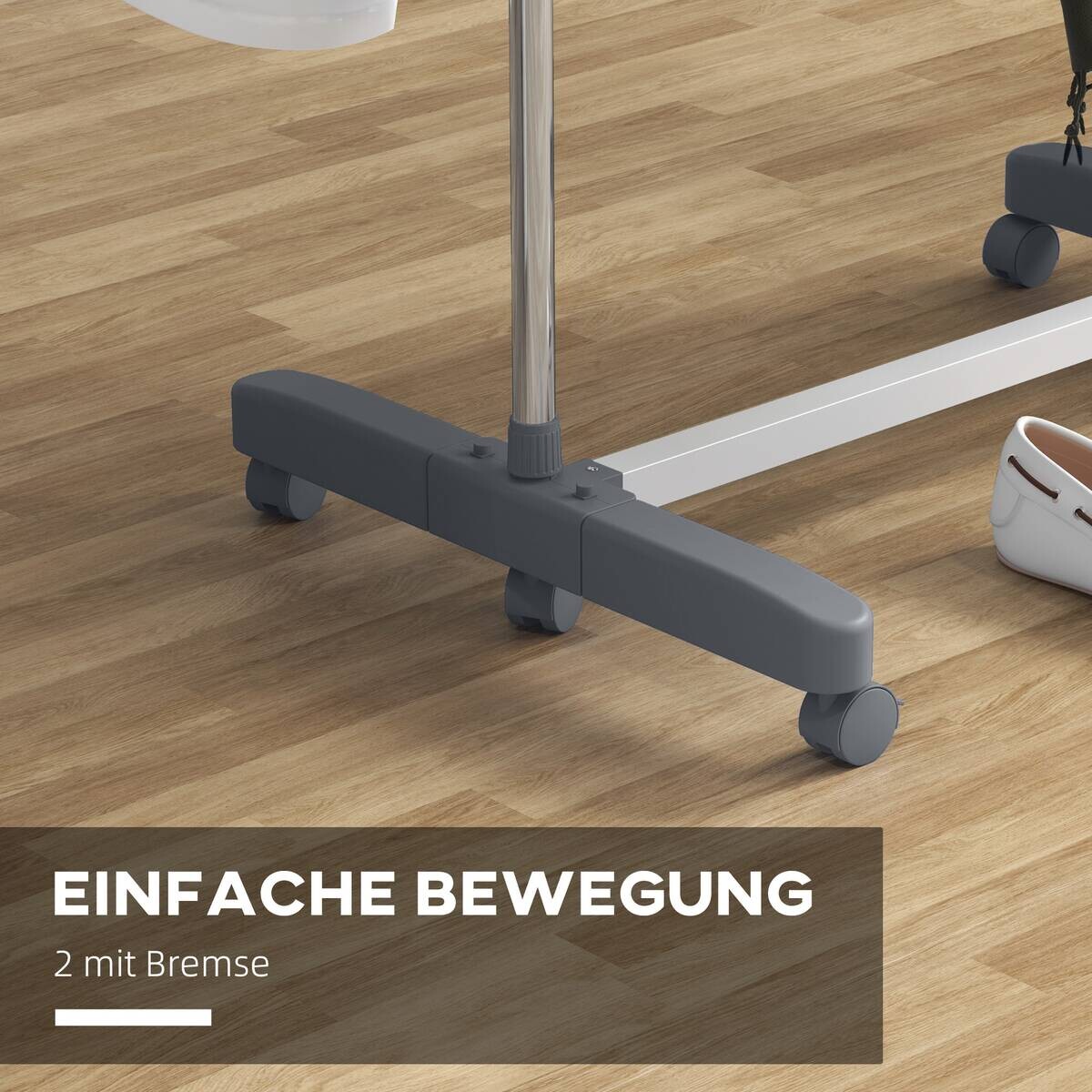 HOMCOM Wäscheständer grau Edelstahl B/H/L: ca. 55x142x152 cm