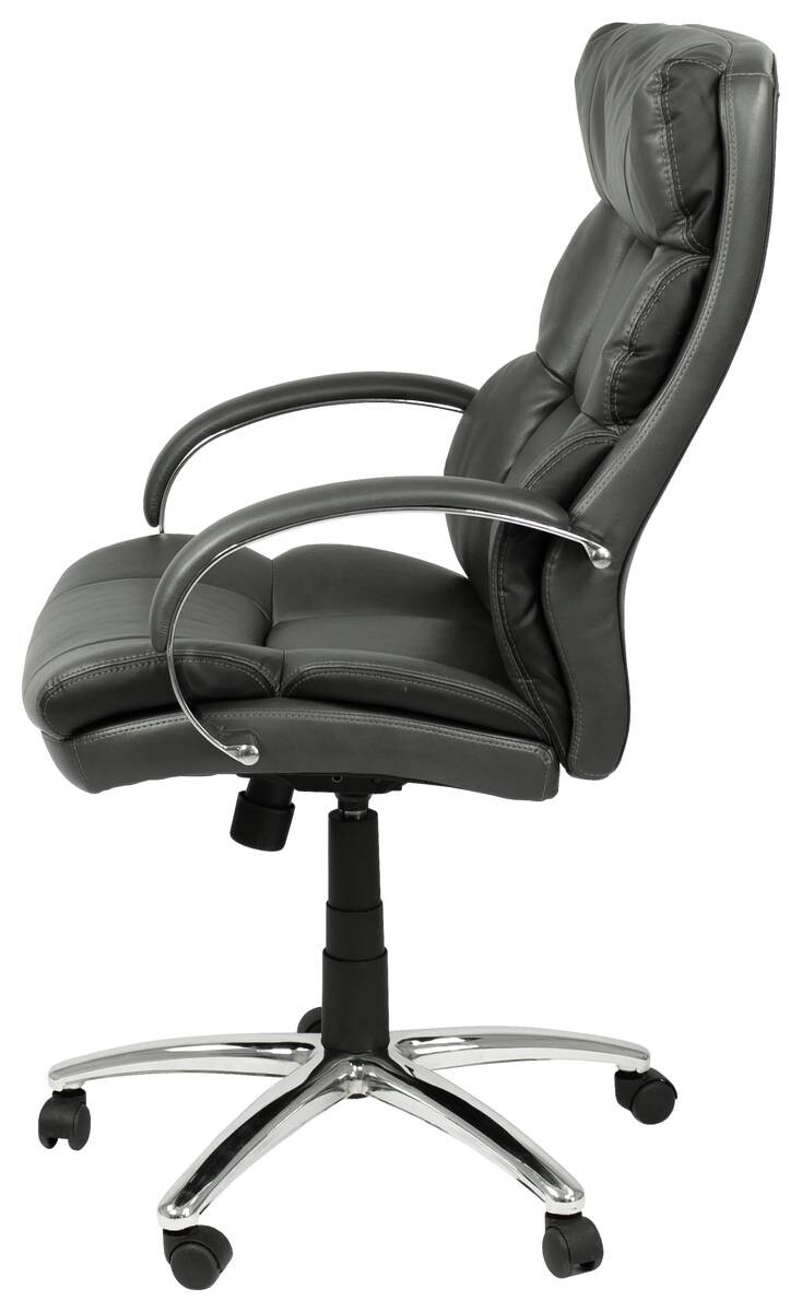 XXL-Chefsessel PAUL-XXL grau Chrom Kunstleder Metall