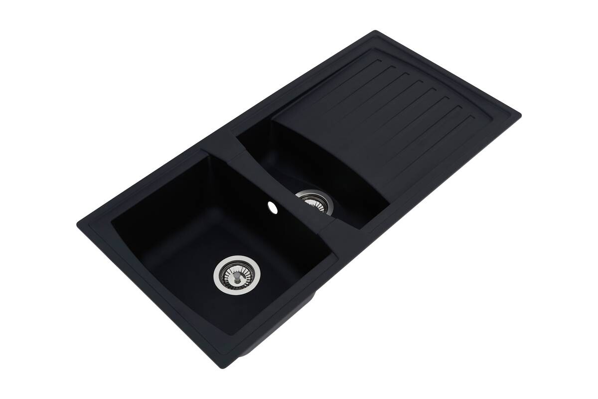 Respekta Einbauspüle Boston 100 x 50 S schwarz Mineralite B/H/T: ca. 100x20x50 cm