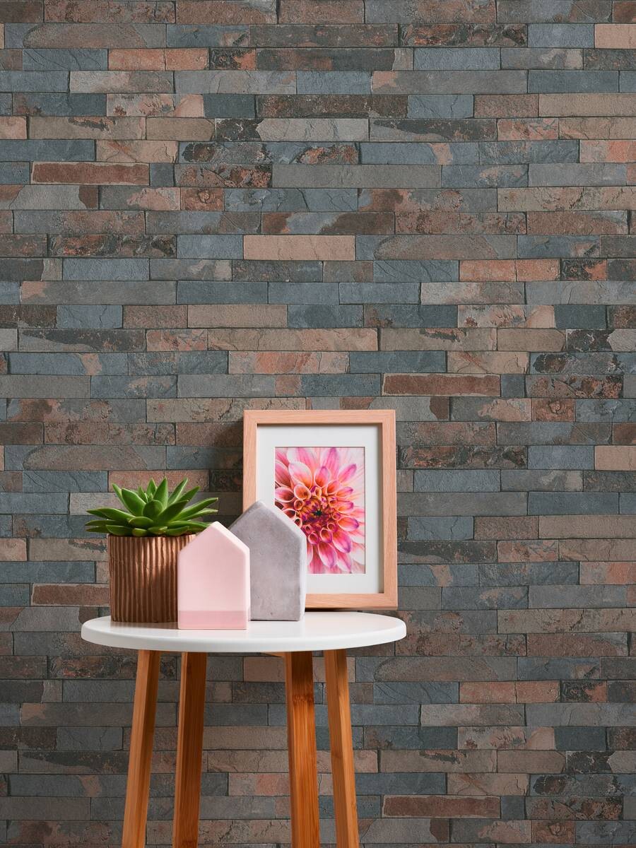 A.S.Creation Vliestapete Best of Wood`n Stone 2nd Edition Steine grau braun B/L: ca. 53x1005 cm