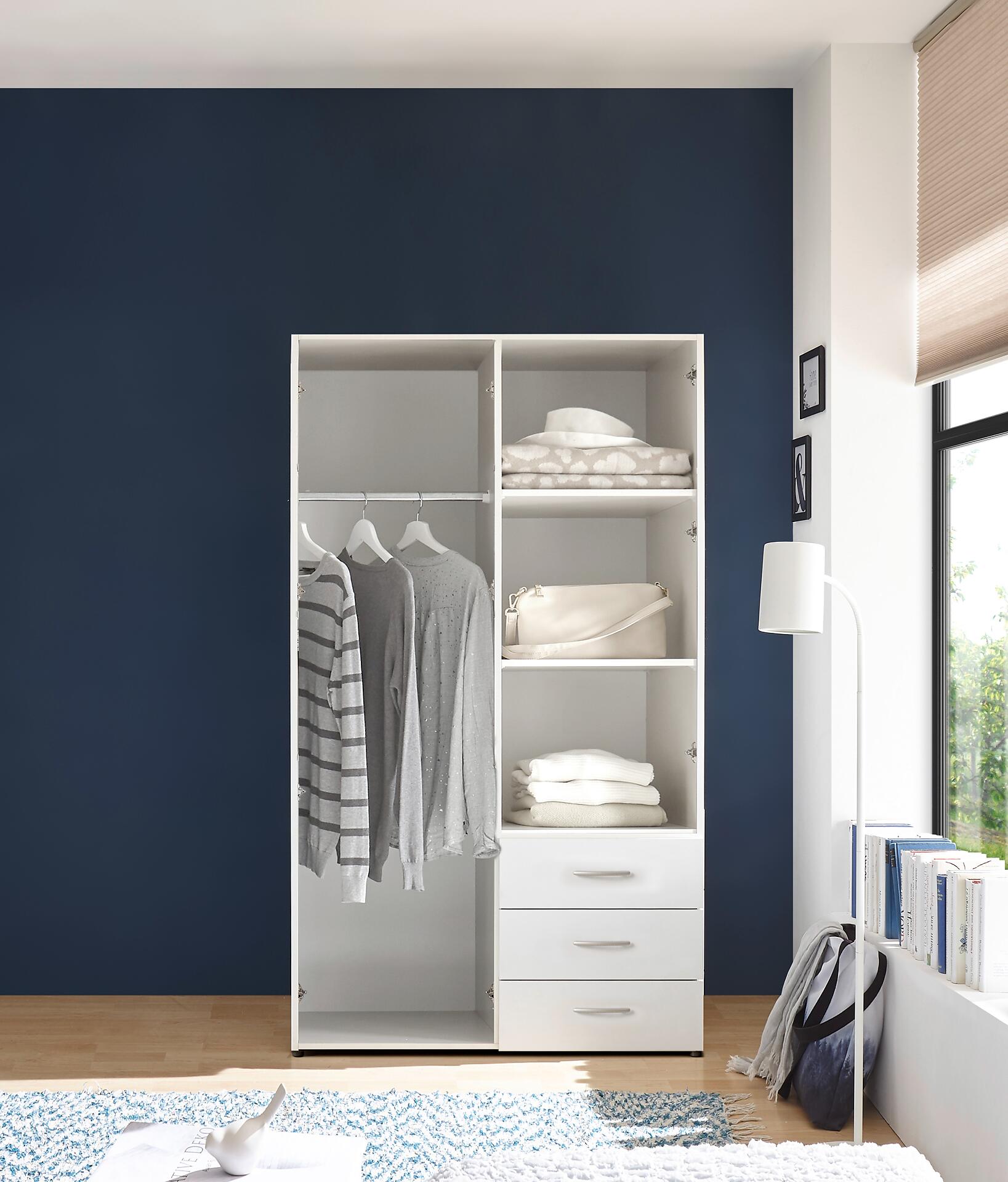 Kleiderschrank Harry weiß B/H/T: ca. 100x177x50 cm