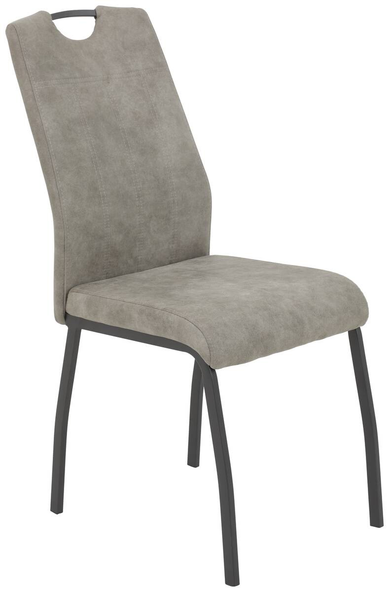 Stuhl 4er Set ELIF III grau Vintage grau Microfaser Metall B/H/T: ca. 44x96x64 cm