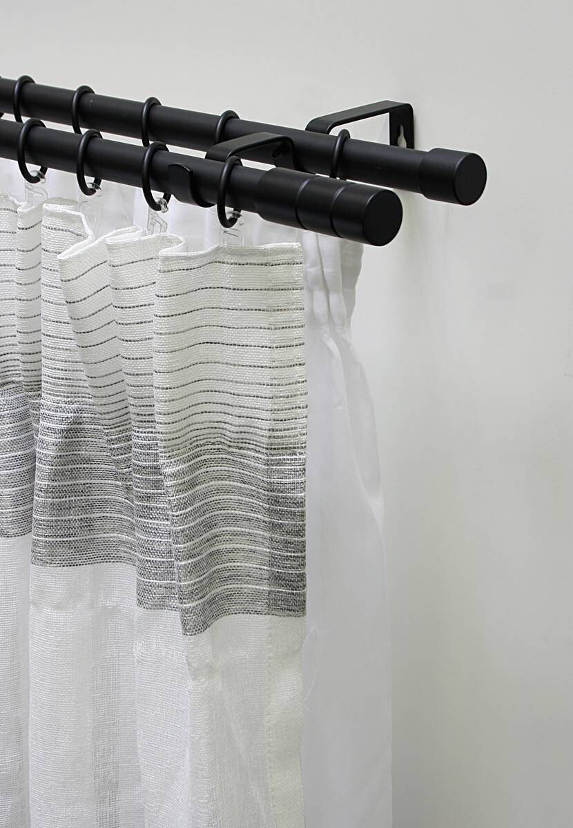 Boviva Stilgarnituren Zylinder mattschwarz Metall D: ca. 1,9 cm ausziehbar von ca. 190 bis 340 cm 2.0 Läufe