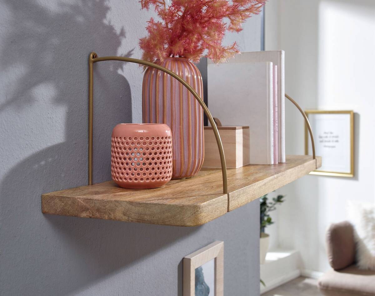 Wandregal braun Holz B/H/T: ca. 60x25x22 cm