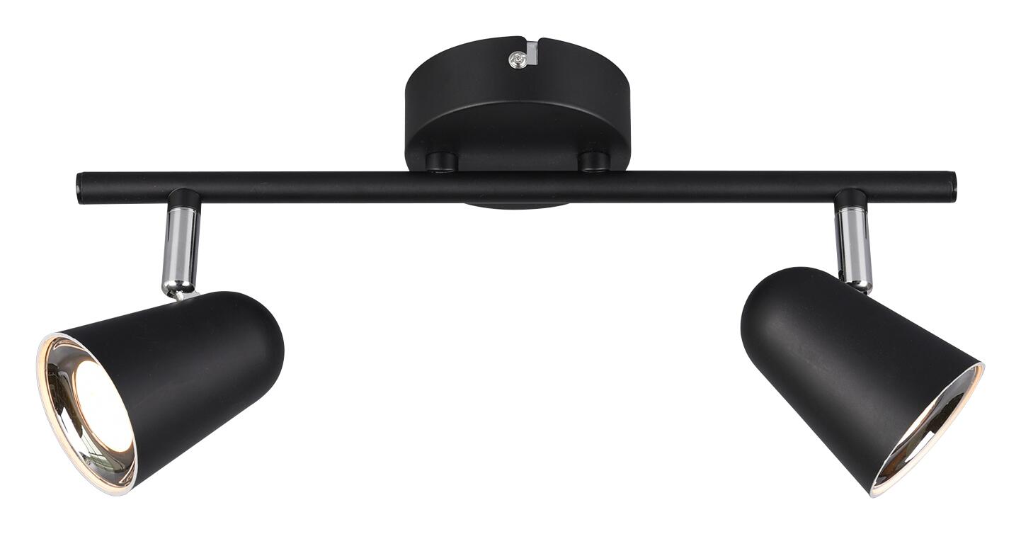 Spot schwarz Kunststoff B/H/L: ca. 34x17x9 cm 2 Brennstellen