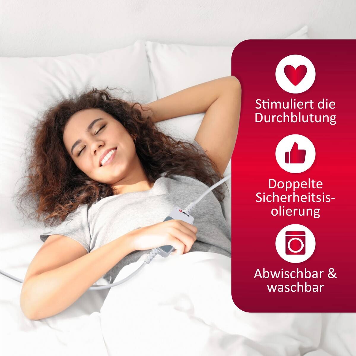 alpina Heizdecke weiß Polyester B/L: ca. 80x150 cm ca. 60 W