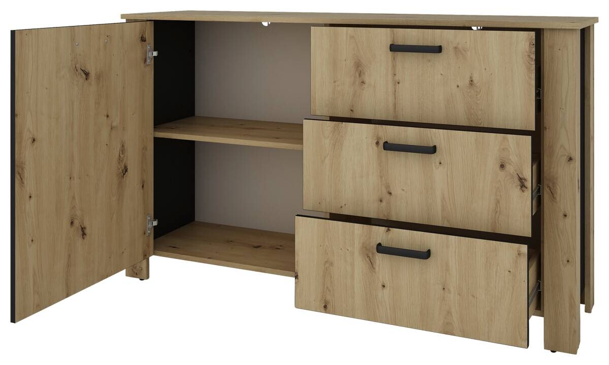 Sideboard FARO Eiche schwarz B/H/T: ca. 140x84x40 cm