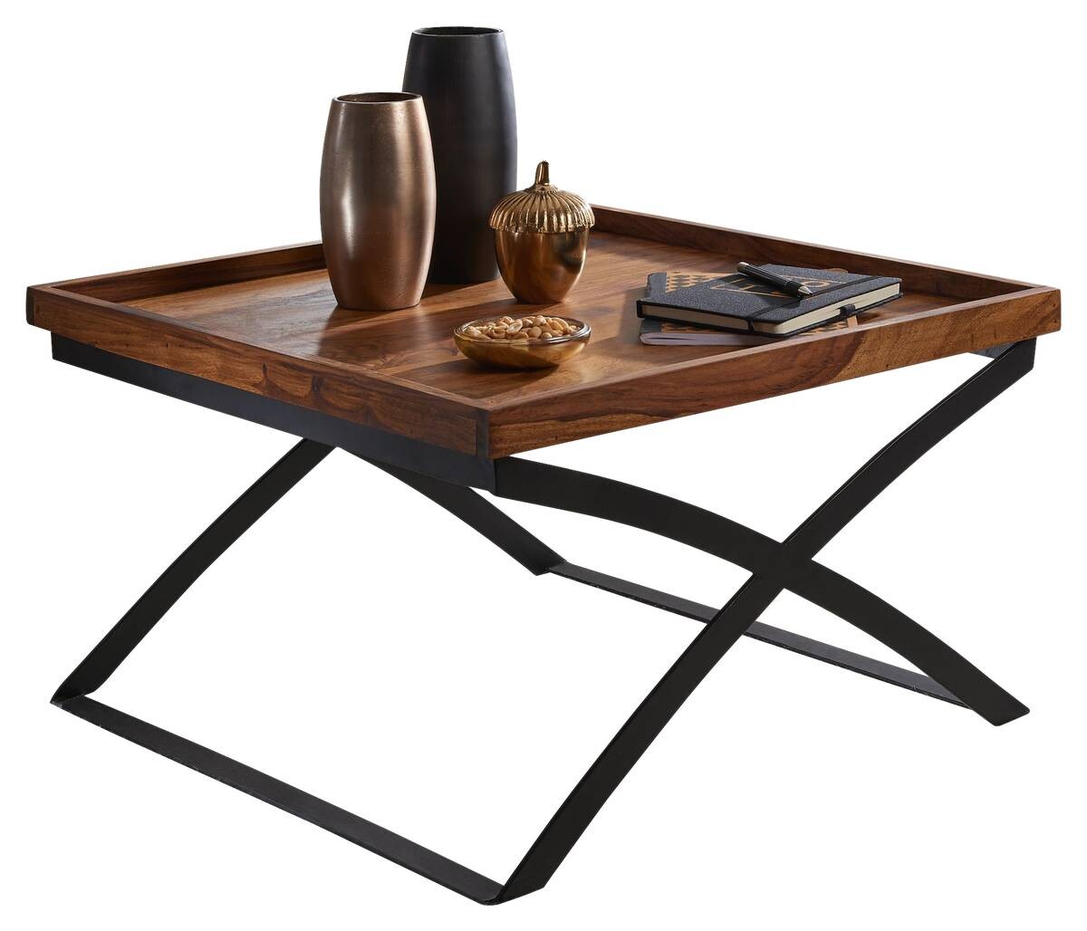 Wohnling Couchtisch braun B/H/T: ca. 63x39x63 cm