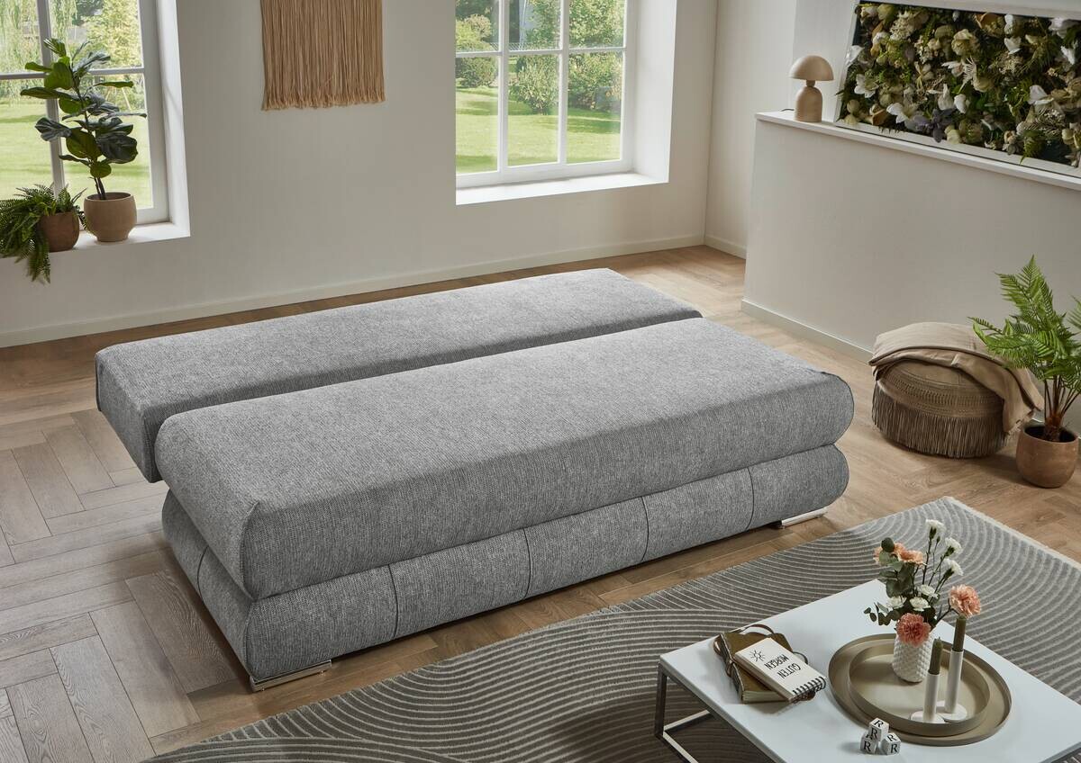 Schlafsofa Biel silber Microfaser B/H/T: ca. 199x97x95 cm