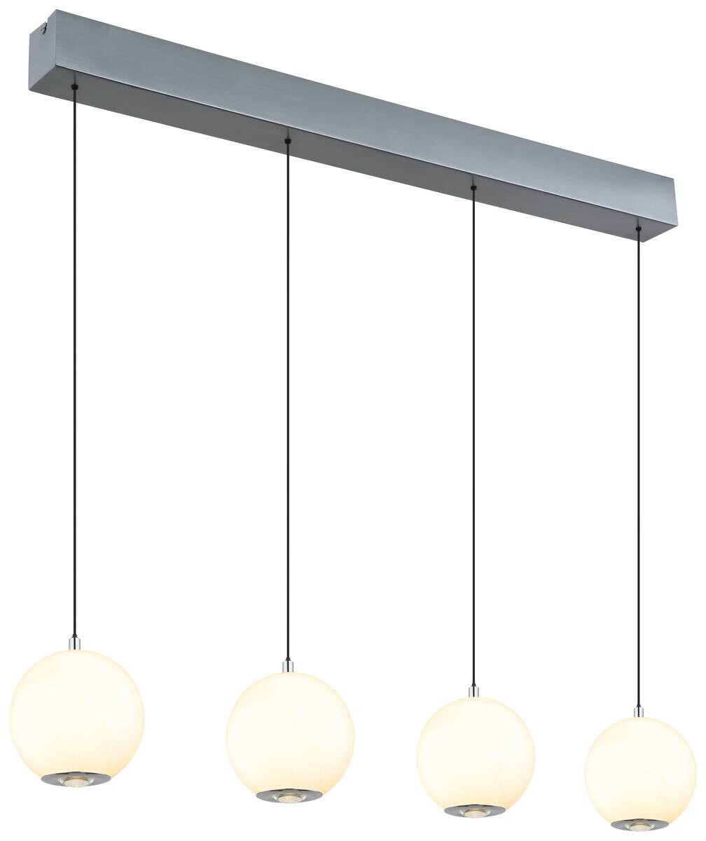 GLOBO Pendelleuchte grau Opal Metall Glas B/H/T/L: ca. 15x150x99x99 cm 1.0 Brennstellen