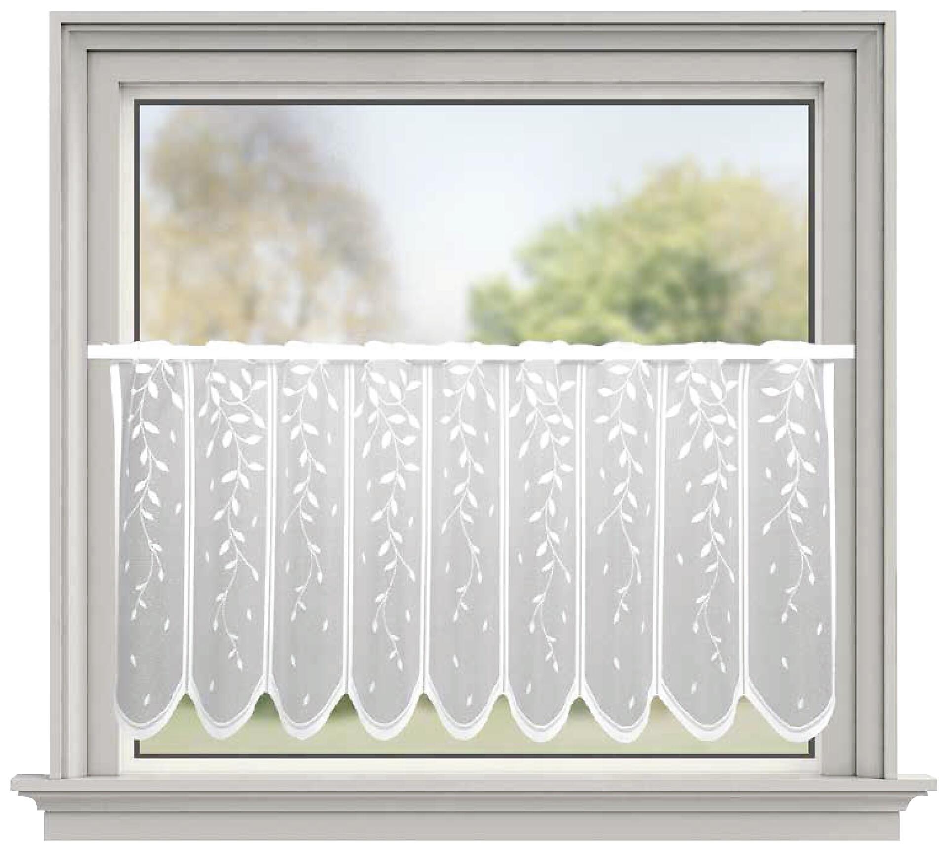 Sensation Scheibengardine weiß B/L: ca. 200x60 cm