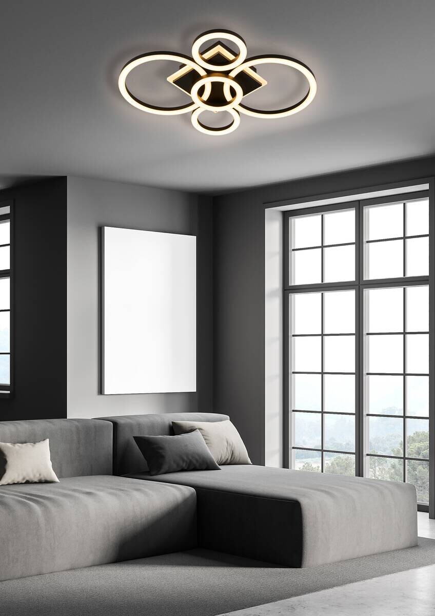 POCOline LED-Deckenleuchte Lavan schwarz B/H/L: ca. 39x9x49 cm