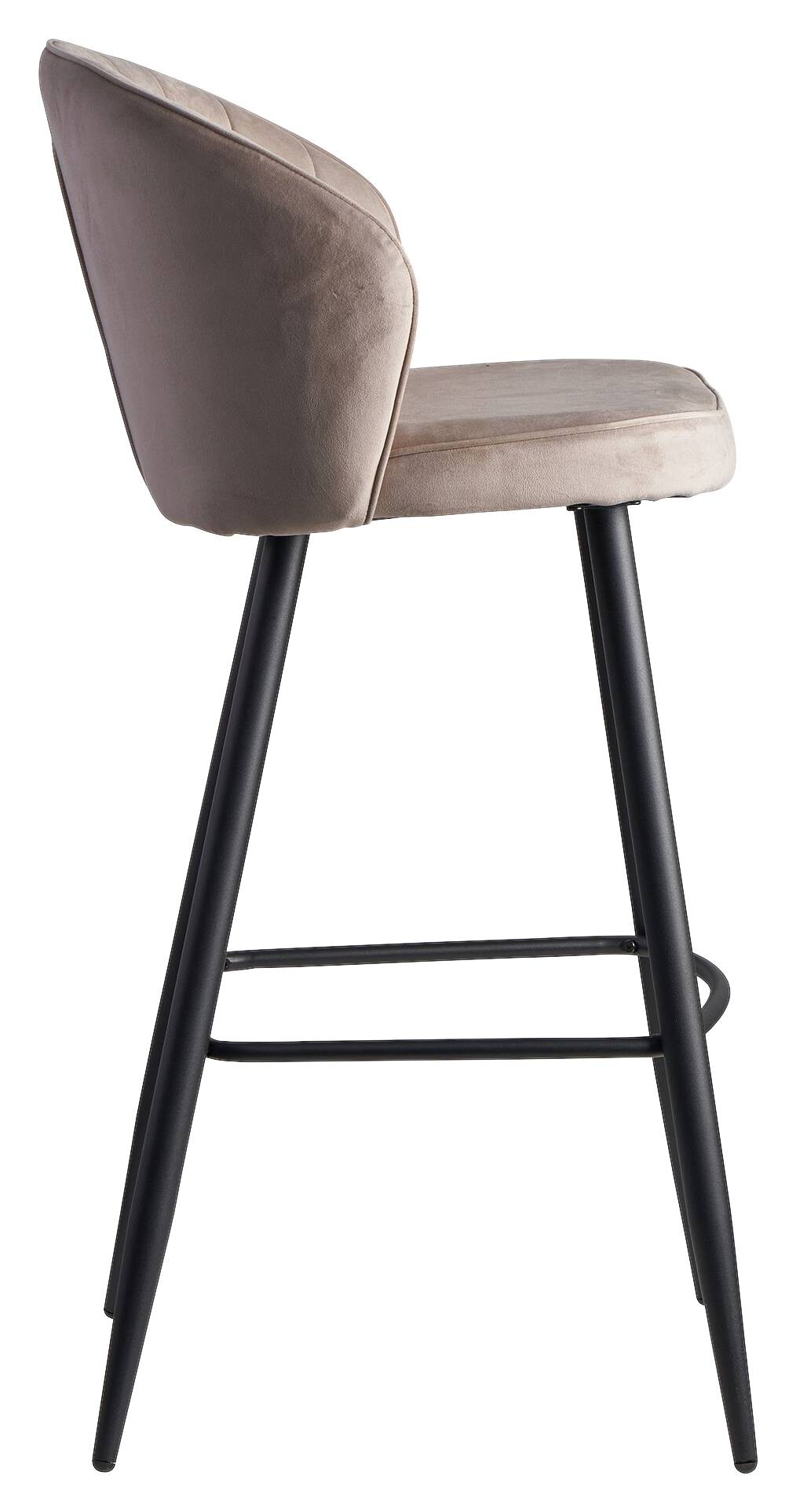 Barhocker beige Stoff B/H/T: ca. 56x102,5x52,5 cm