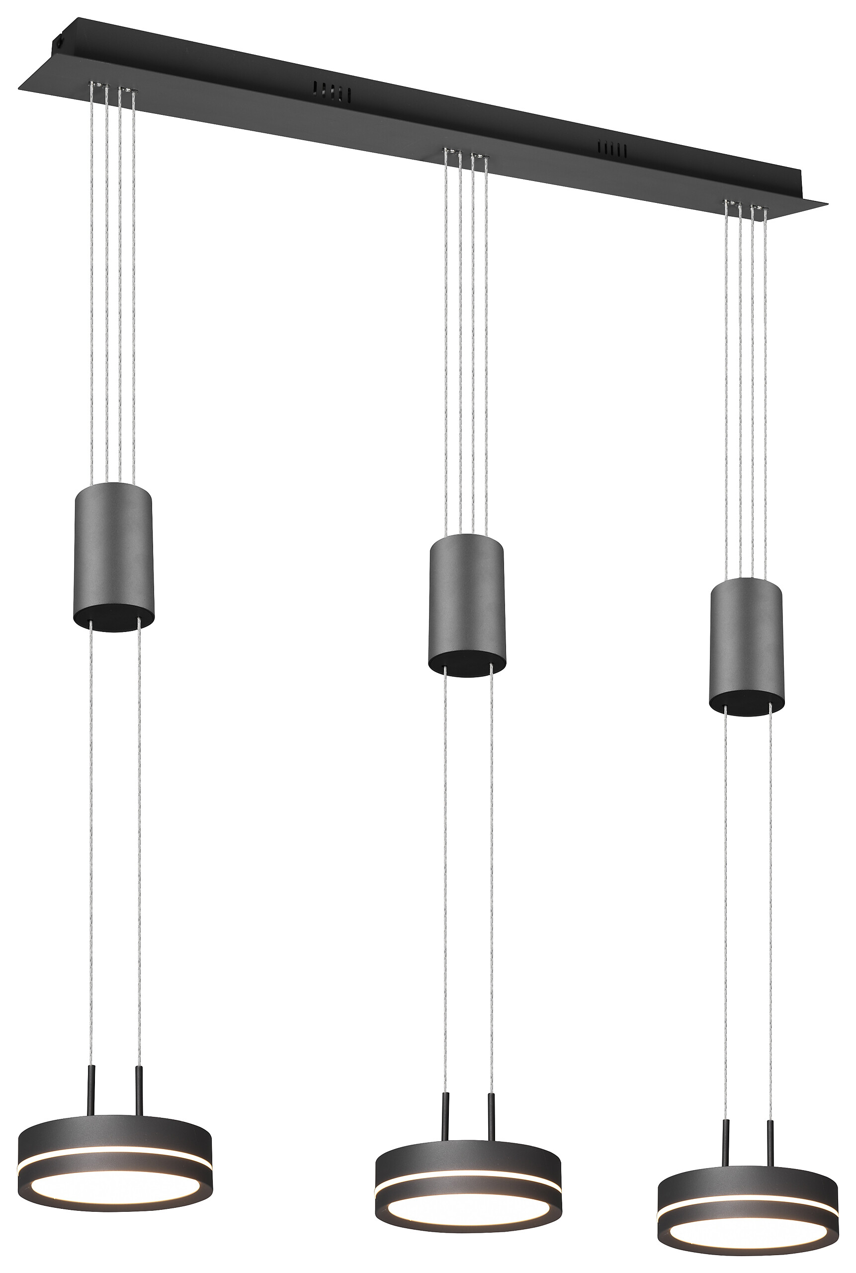 TRIO Pendelleuchte Franklin anthrazit Aluminium B/H/T: ca. 85x150x14 cm 3.0 Brennstellen