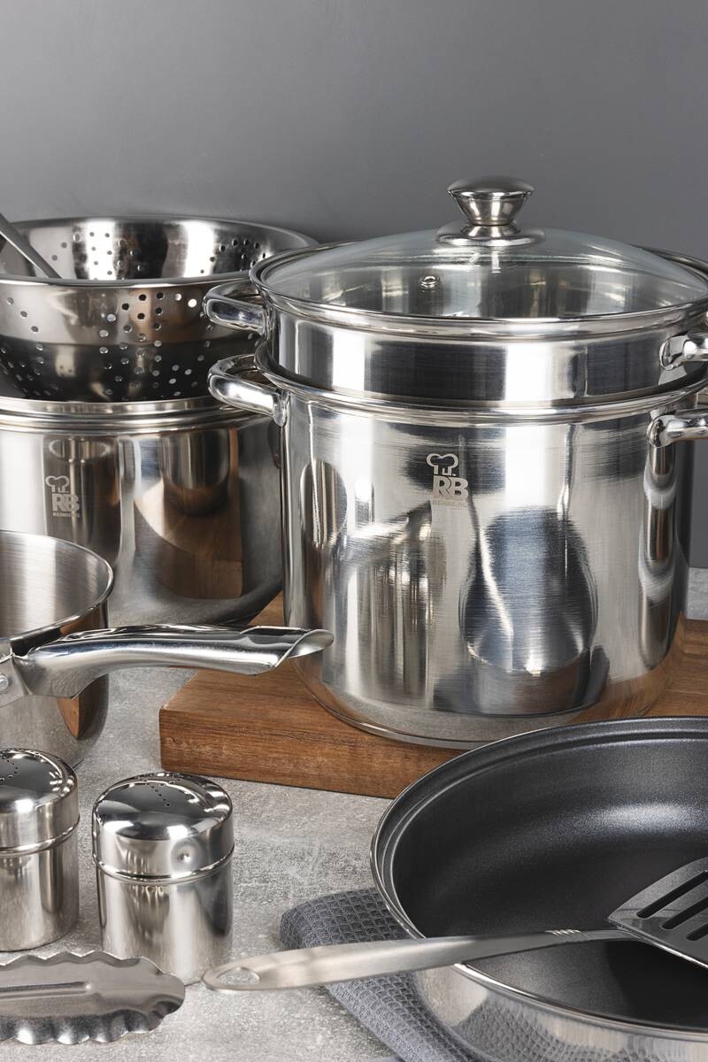 RENBERG Topfset Luca silber Edelstahl 18 tlg.