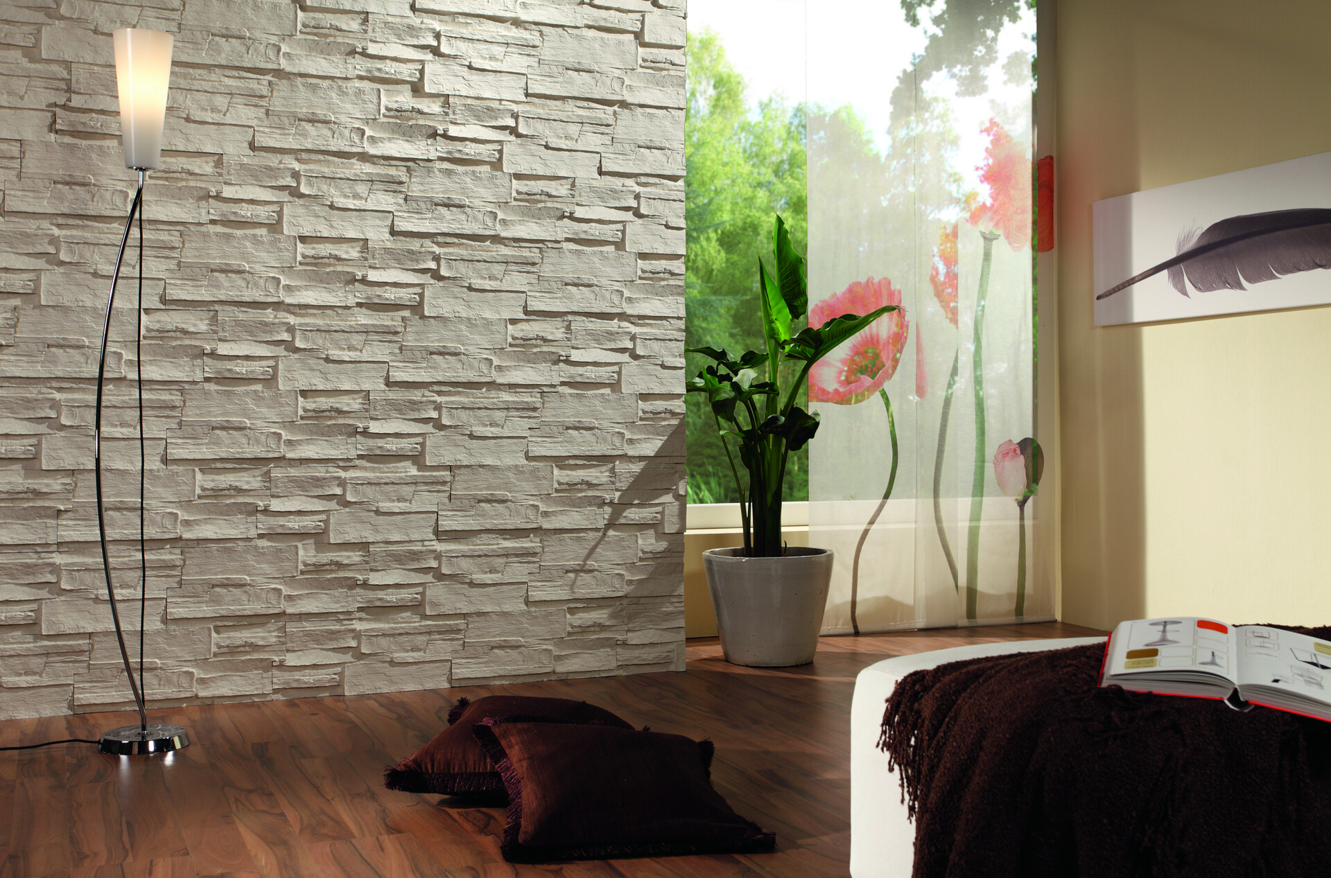 Dekorstein weiß B/L/S: ca. 50x20x2,5 cm