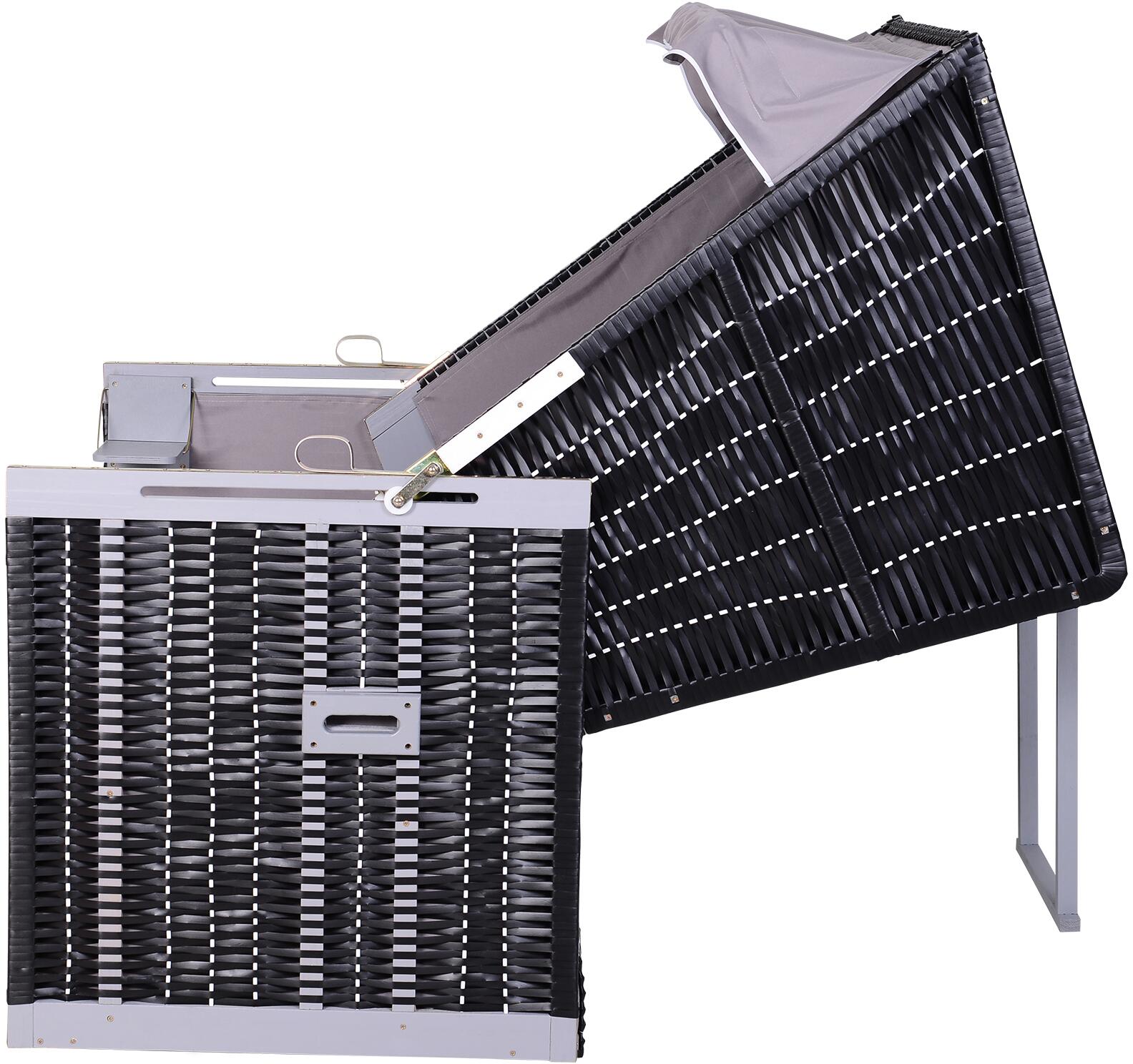 Outsunny Strandkorb grau Metall B/H/T: ca. 118x150x79 cm